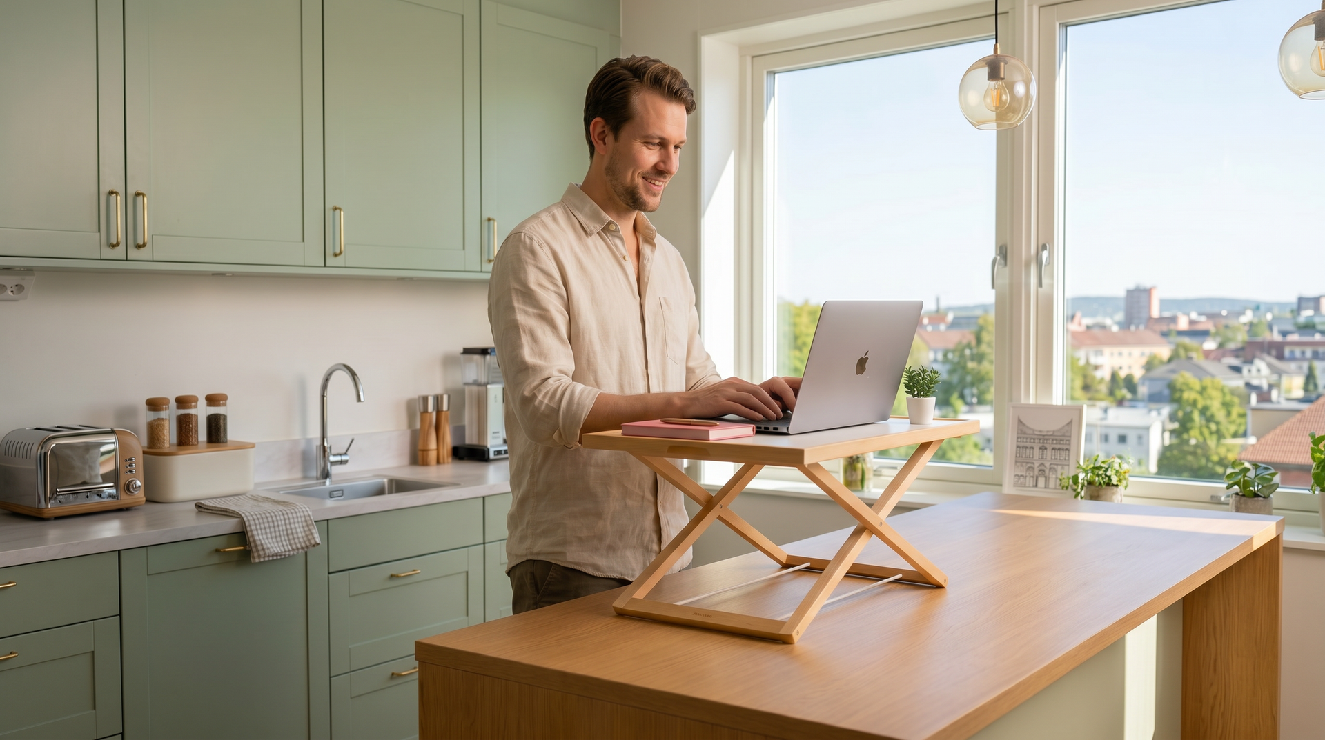 Ergonomiska misstag du gör hemma – och hur ett höj- och sänkbart skrivbord kan hjälpa