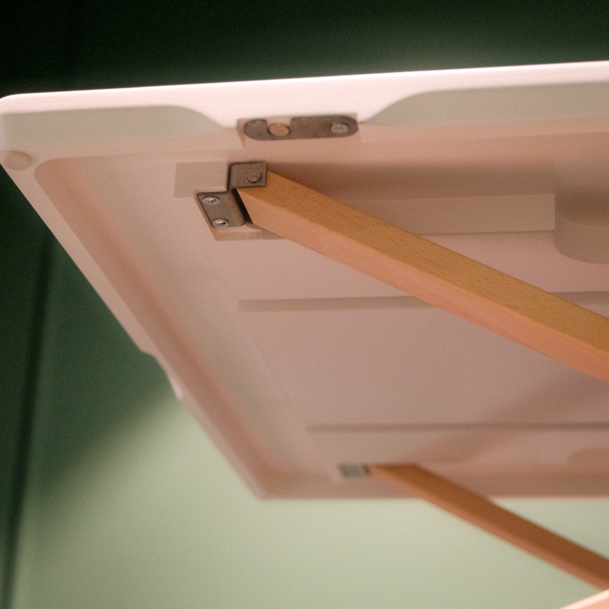 Freedesk Desk Riser Original Large photographed from below.