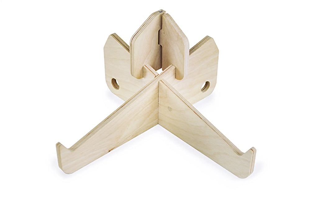 Freedesk Laptop Stand made of natural wood, designed for ergonomic laptop positioning and improved airflow.