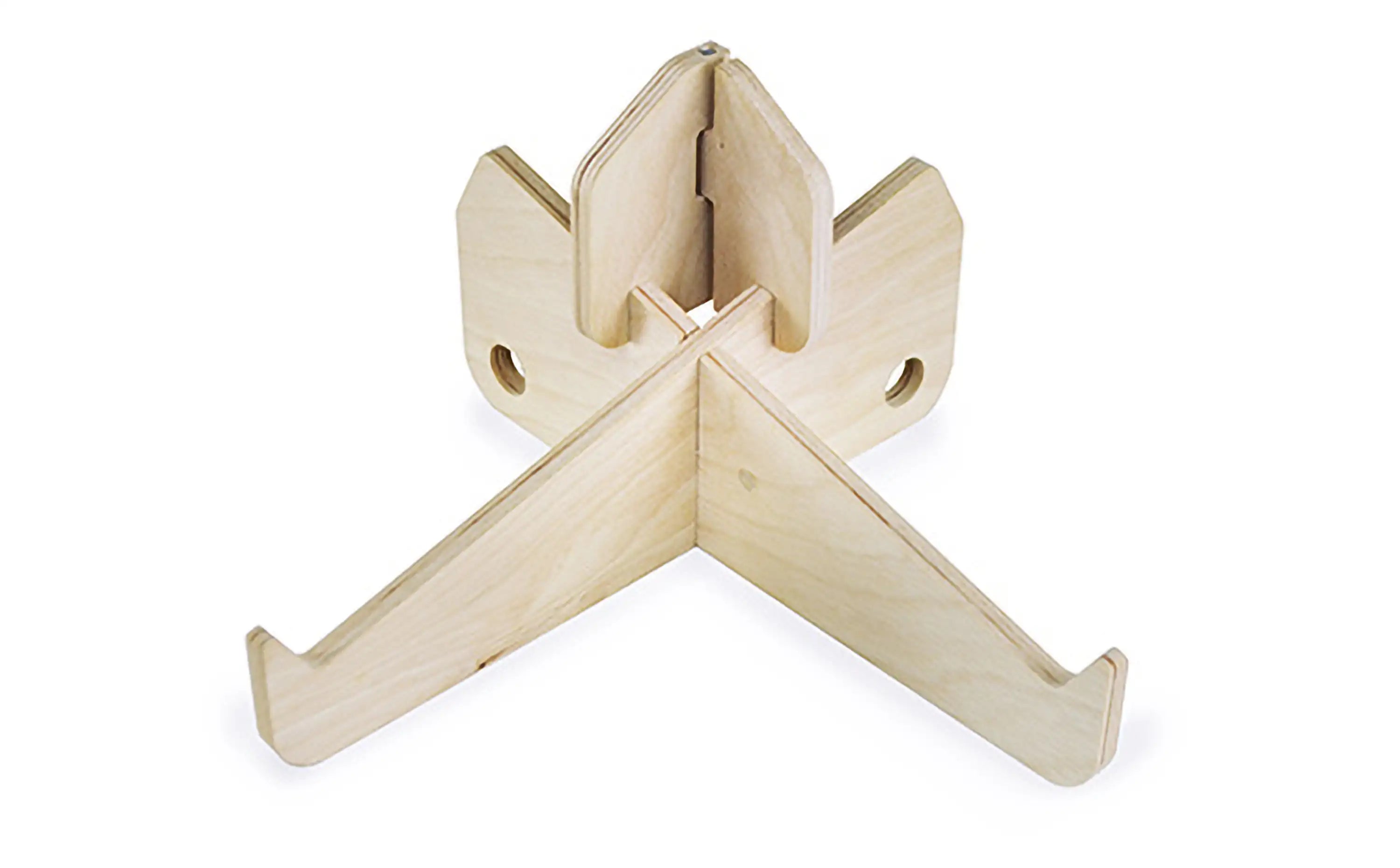 Freedesk Laptop Stand made of natural wood, designed for ergonomic laptop positioning and improved airflow.