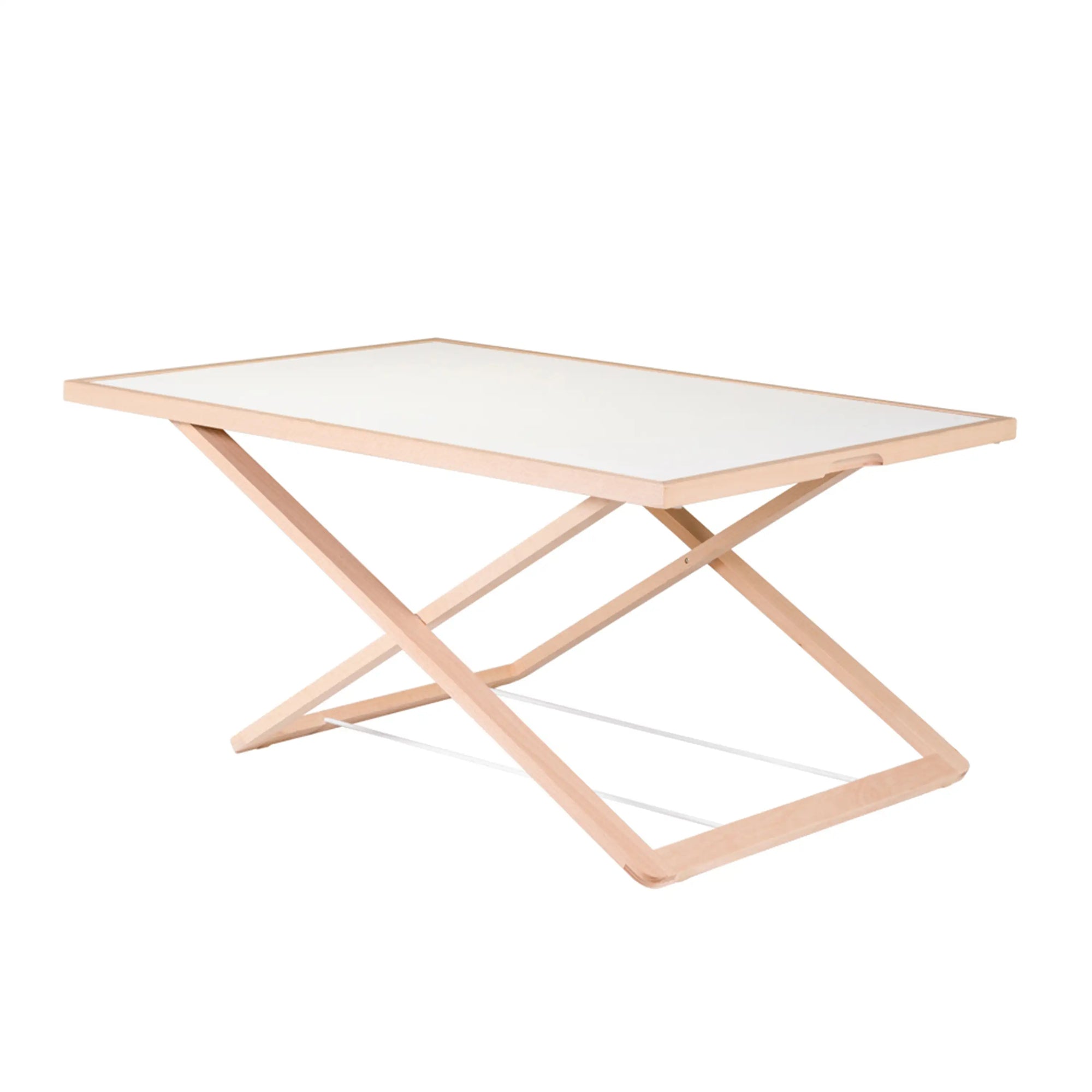 Freedesk Desk Riser Light Large in white, featuring a lightweight adjustable wooden frame for an ergonomic sit-stand workspace.